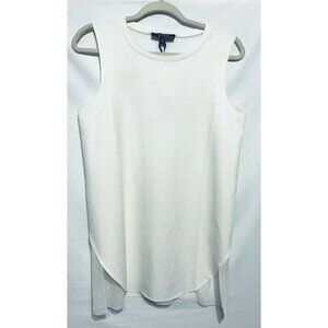 Peony & Me Workout Tank Womens Small Ivory Sheer Stretch Longewear Athletic Yoga